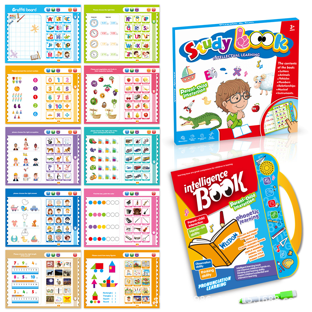 Baan Toys Intelligence Book | Interactive Musical Phonetic Learning for Kids 3+ | Educational ABC & 123 E-Learning Toy for Toddlers