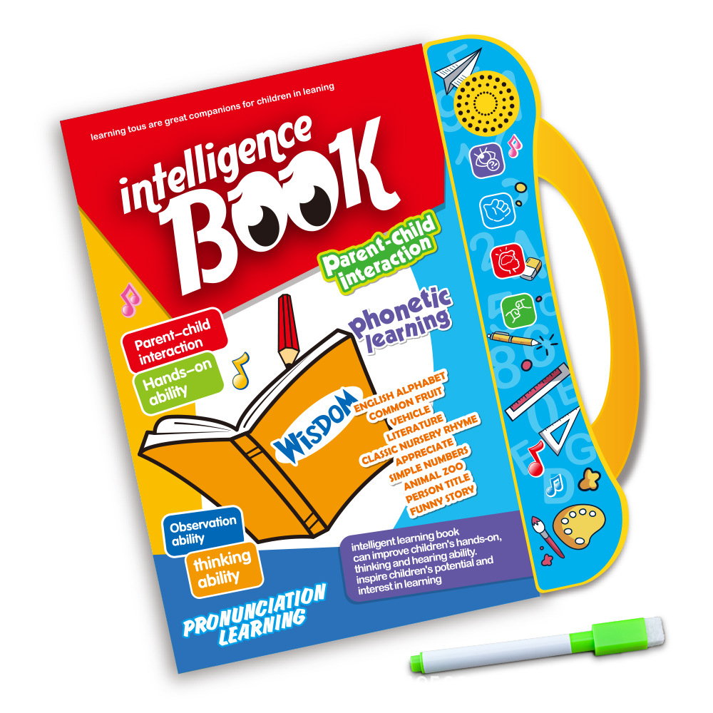 Baan Toys Intelligence Book | Interactive Musical Phonetic Learning for Kids 3+ | Educational ABC & 123 E-Learning Toy for Toddlers